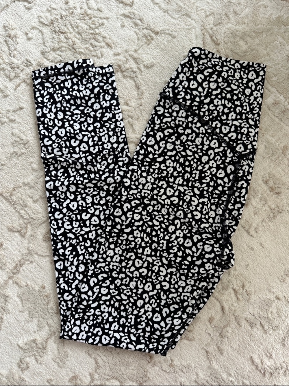 White Fox Boutique Black & White Leopard Print Leggings